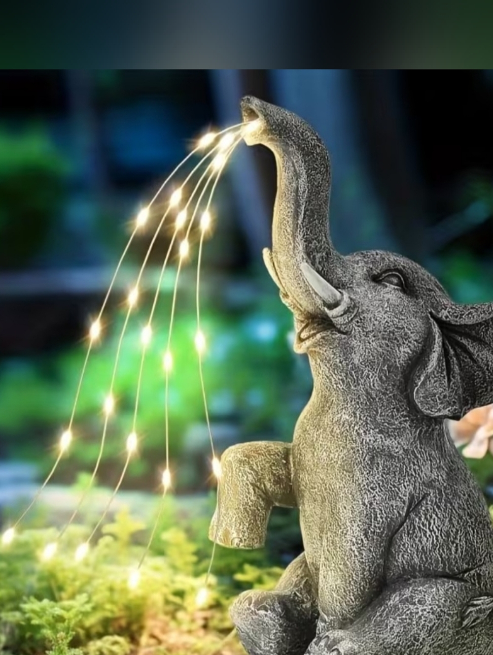 Decorative Elephant LED Waterfall Light - Gray